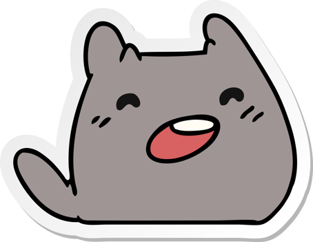 sticker cartoon illustration of a kawaii cat png