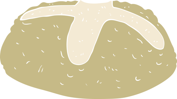 flat color illustration of loaf of bread png