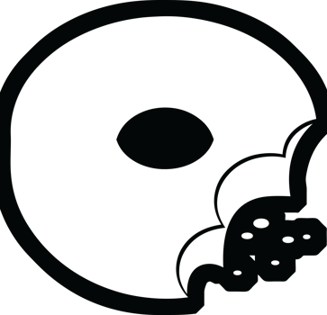 bitten donut graphic   illustration icon png