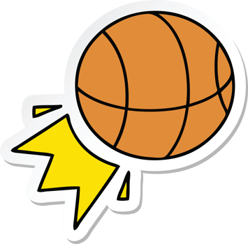sticker of a cute cartoon basket ball png