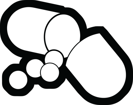 icon illustration of an open capsule pill png