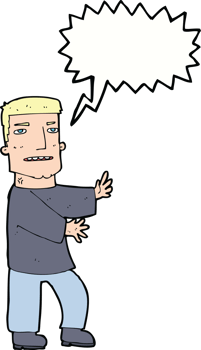 cartoon man gesturing with speech bubble png