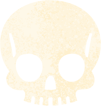 retro illustration style quirky cartoon skull png