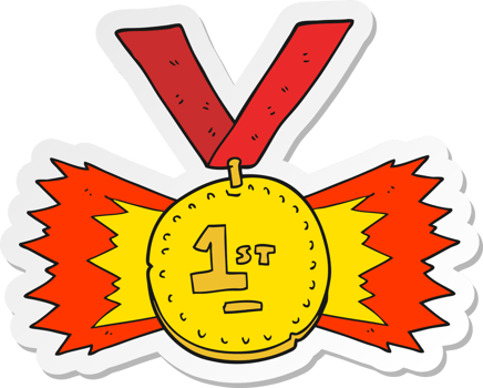 sticker of a cartoon first place medal png