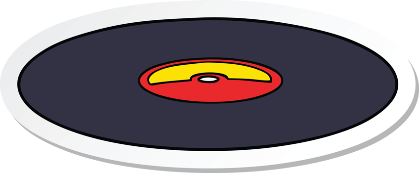 sticker of a cartoon old vinyl record png