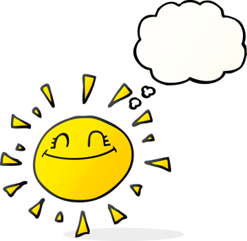 happy  hand drawn thought bubble cartoon sun png