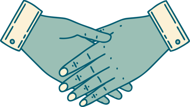 iconic tattoo style image of a pair of hands png