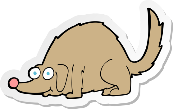 sticker of a cartoon happy dog png