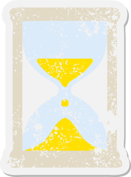 hourglass running sand grunge sticker png