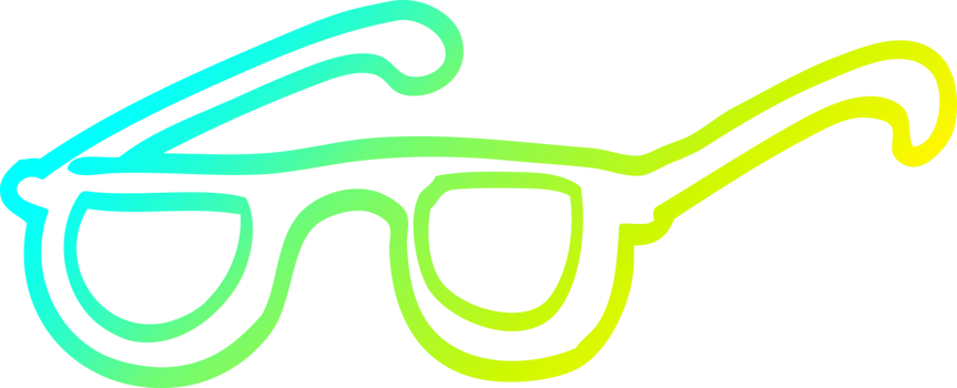 cold gradient line drawing of a cartoon sunglasses png