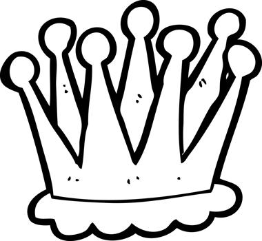 hand drawn black and white cartoon crown png