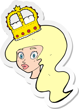 sticker of a cartoon person wearing crown png