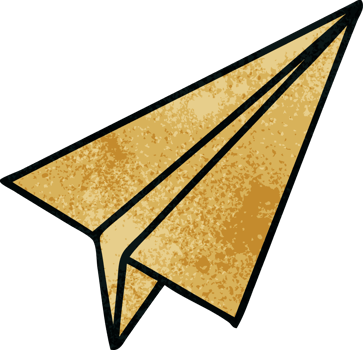 retro grunge texture cartoon of a paper aeroplane png