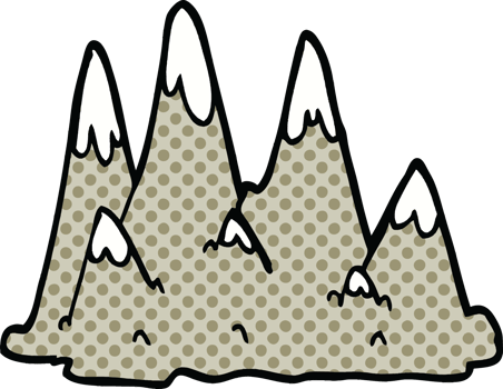 comic book style cartoon mountains png
