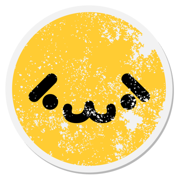 cute shy animal face circular sticker png