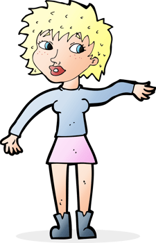 cartoon friendly woman waving png