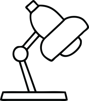 line drawing cartoon of a table lamp png