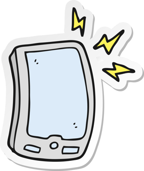 sticker of a cartoon mobile phone png