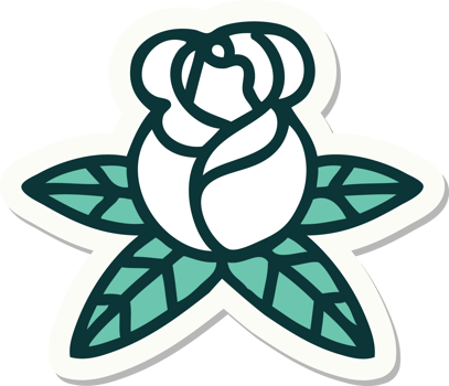 sticker of tattoo in traditional style of a single rose png