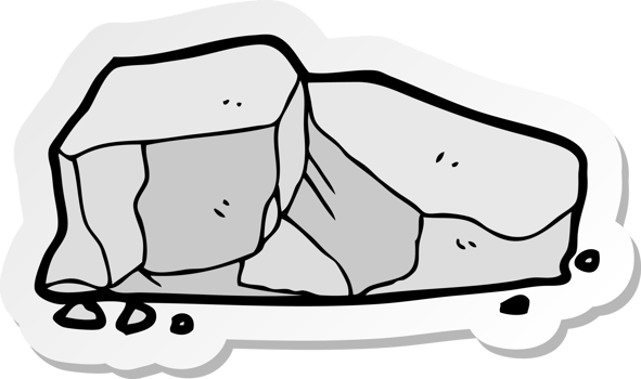 sticker of a cartoon rocks png