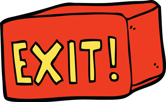 cartoon doodle exit sign png