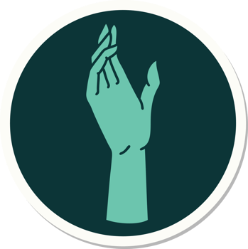 sticker of tattoo in traditional style of a hand png
