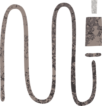 retro illustration style cartoon of a audio wire png