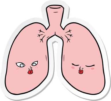 sticker of a cartoon lungs png
