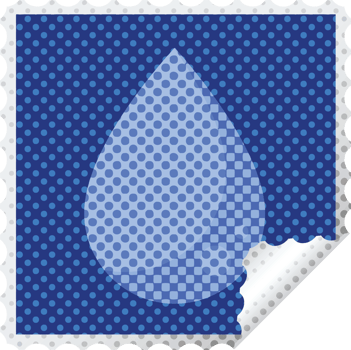 raindrop graphic square sticker stamp png