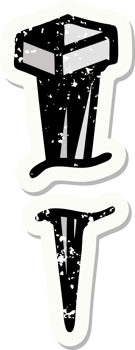 distressed sticker tattoo in traditional style of iron nail png