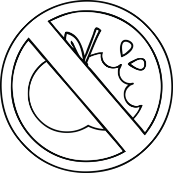 line drawing cartoon of a no healthy food allowed sign png