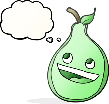 hand drawn thought bubble cartoon pear png