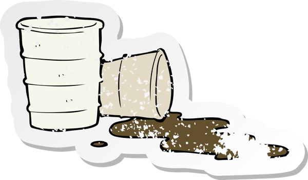 retro distressed sticker of a cartoon office coffee png