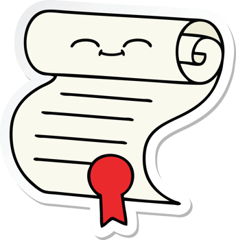 sticker of a cute cartoon contract png