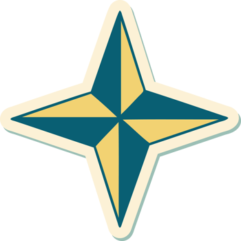 sticker of tattoo in traditional style of a star symbol png