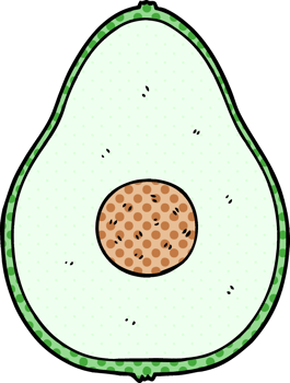 cartoon avocado drawing png