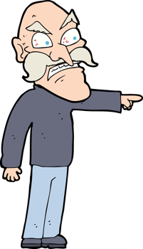 cartoon furious old man png