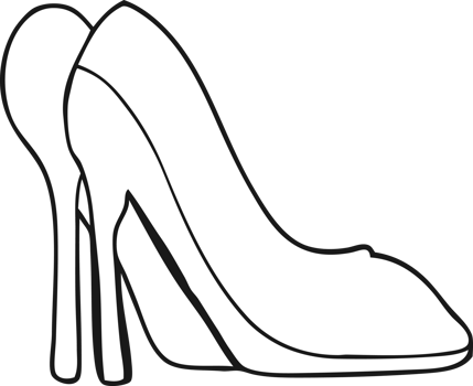 hand drawn black and white cartoon high heel shoes png