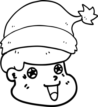 cartoon man wearing christmas hat png