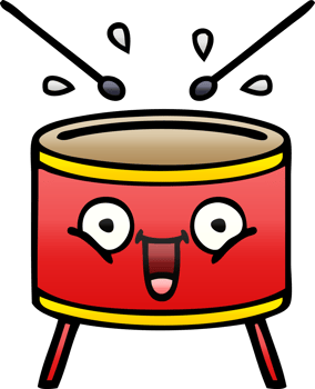 gradient shaded cartoon of a playing drum png
