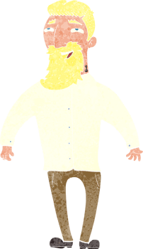 cartoon happy man with beard png