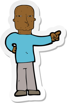 sticker of a cartoon pointing man png
