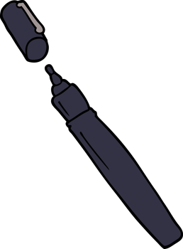 cartoon doodle of a permanent marker png