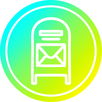 mail box circular icon with cool gradient finish png