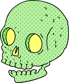 comic book style quirky cartoon skull png