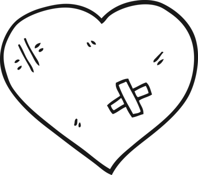 cartoon love heart with sticking plaster png
