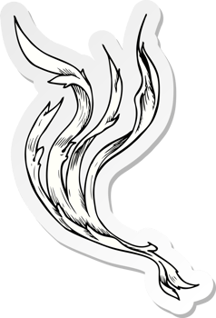 sticker of a floral scrollwork png