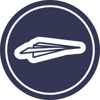 paper plane circular icon symbol png
