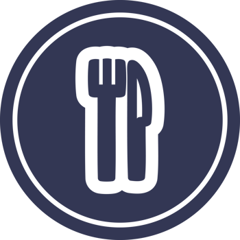 knife and fork circular icon symbol png