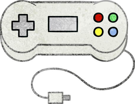 retro grunge texture cartoon of a game controller png